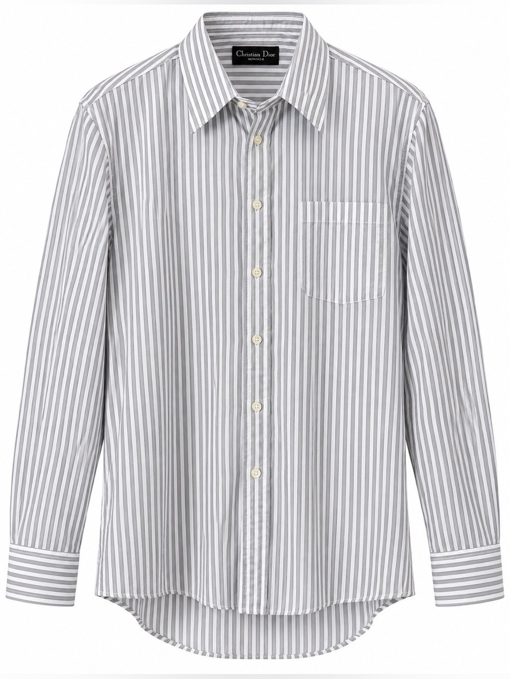Vintage Christian Dior Monsieur Striped Dress Shirt 16 34/35 Made in USA